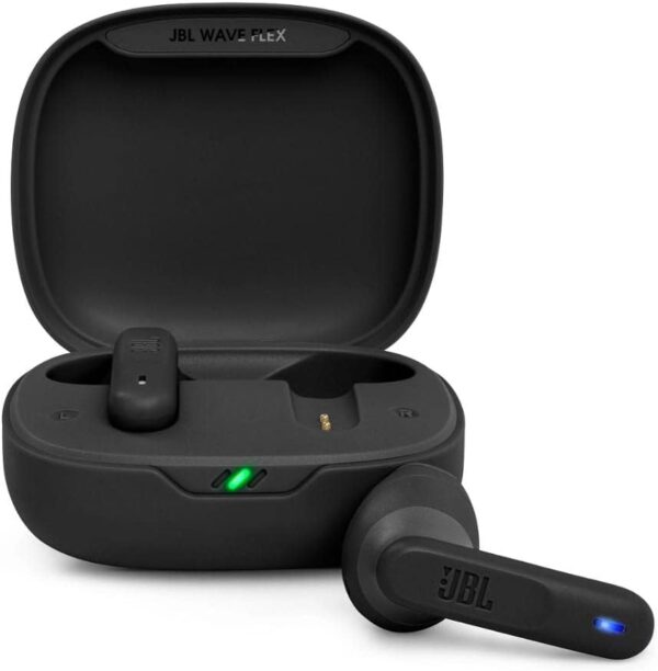 JBL Wave Flex True Wireless Earbuds, Deep Base Sound, Comfortable Fit, 32H Battery, Smart Ambient + Talkthru, Hands-Free Call, VoiceAware, Water and Dust Resistant - Black, JBLWFLEXBLK, Standard - Image 2