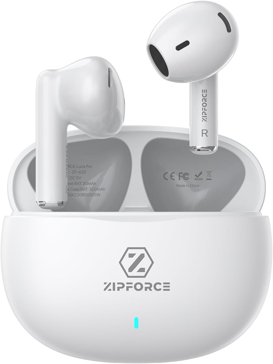 ZIPFORCE True Wireless Earbuds, in-Ear Bluetooth 5.3 Headphones 4-Mics ENC Clear Call, Bluetooth Earbuds Touch Control 40 Playtime, IPX6 Waterproof TWS, Light-Weight Earphones - Image 2