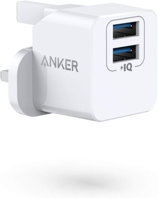 Anker USB Plug, PowerPort Mini Dual Port USB Charger, Super Compact Wall Charger, 2.4A Output for iPhone 16/16 Pro/16 Plus /16 Pro Max, 15/14/13/12 Series, iPad, Samsung, Huawei, Xiaomi and More - Image 2