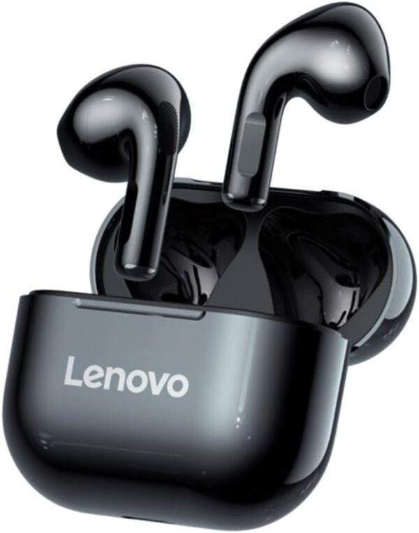 Lenovo LivePods LP40 TWS Semi-In-Ear Earbuds BT 5.0 True Wireless Earbuds with Touch Control Handsfree Call Stereo Sound Noise Cancelling Headphones with Two-Ear Design, Black - Image 2