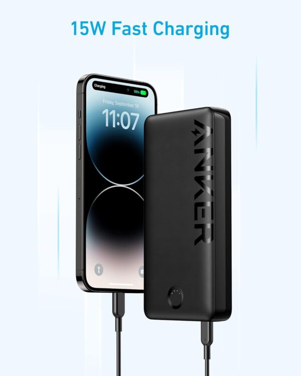 Anker Power Bank, 325 Portable Charger (PowerCore 20K II), 20,000mAh Battery Pack with 2-Port, 15W High-Speed Charging for iPhone, Samsung Galaxy, and More - Image 5