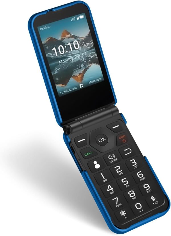 Case for Consumer Cellular Iris Easy Flip Phone/Boost Mobile Summit Flip 4G, Nakedcellphone Slim Hard Shell Protector Cover [Anti-Fingerprint, Grid Texture] for SL006D (2024) - Cobalt Blue - Image 7