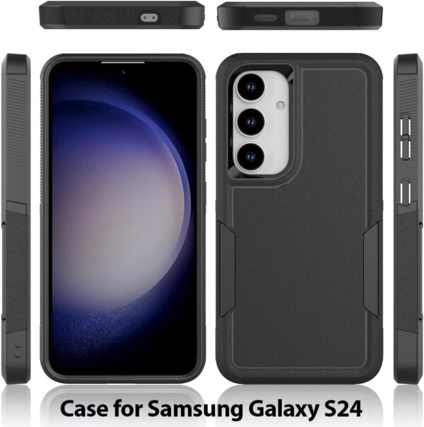 for Samsung Galaxy S24 Case: Dual Layer Protective Heavy Duty Cell Phone Cover Shockproof Rugged with Screen Protector - Military Protection Bumper Tough - Samsung Galaxy S24 2024, Blue - Image 10