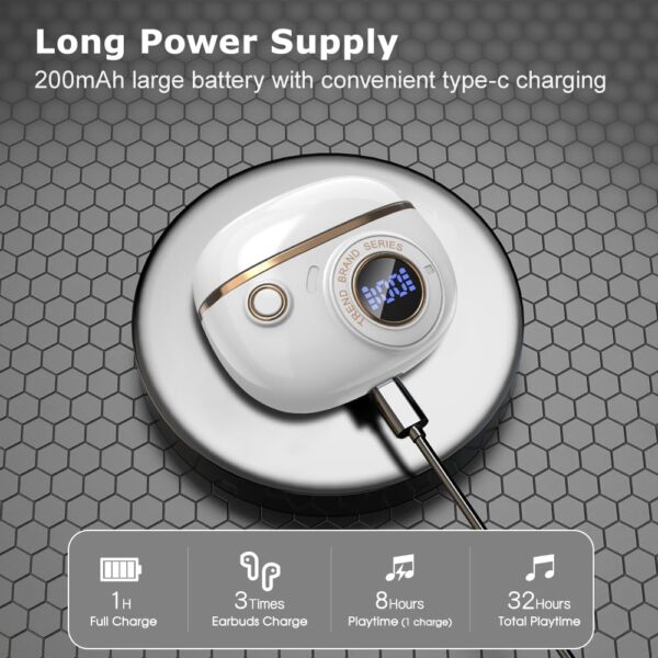 Rescien 2024 Upgrade Wireless Earbuds Bluetooth Earphones with 5.4 Bluetooth ENC Noise Cancelling Earphone - Image 6