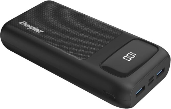 Energizer 20000 mAh Power Bank with 20W Power Delivery for iPhone and 18W Smart Fast Charge for Android, Triple Outputs, With LCD Indicator, Black - Image 2