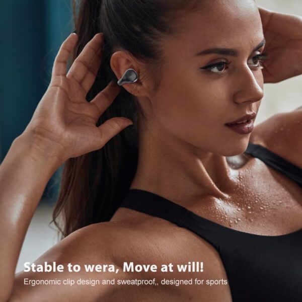 Rescien Open Ear Wireless Clip Earbuds Sport Earphones with Bluetooth 5.3 Earpods for Android and iPhone Headphones Sports 3D Stereo Sound On Earphones for Sport Running Cycling Driving Gym - Image 7