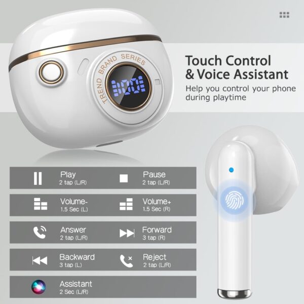 Rescien 2024 Upgrade Wireless Earbuds Bluetooth Earphones with 5.4 Bluetooth ENC Noise Cancelling Earphone - Image 3