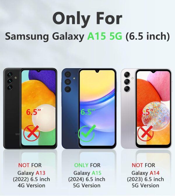 FNTCASE for Samsung Galaxy A15-5G Case: Protective Shockproof Rugged Military Grade Drop Protection A15 Cell Phone Mobile Cover with Kickstand | TPU Matte Textured Tough Hybrid Hard Cases - Black - Image 3
