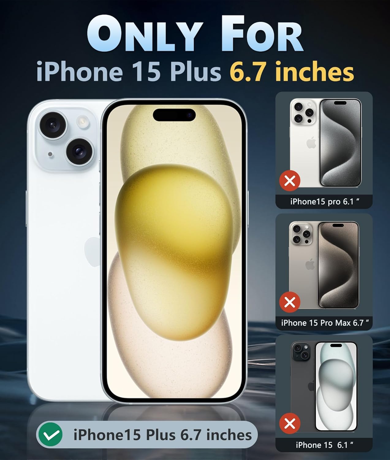 FNTCASE for iPhone 15-Plus Phone Case: Clear Case Military Grade Shockproof Protective Magnetic Cell Phone Cover, Anti Yellowing Scratch-Resistant Drop Proof Phonecase for iPhone 15-Plus 5G 6.7 inch - Image 3