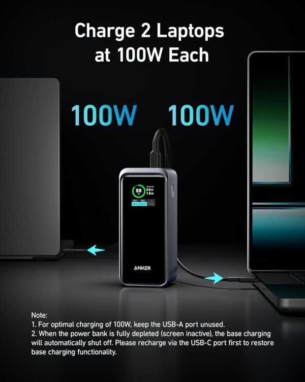 Anker Prime Power Bank, 20,000mAh Portable Charger with 200W Output, Smart Digital Display, 2 USB-C and 1 USB-A Port Compatible with MacBook Pro/Air, iPhone 16/15/14 Series, Samsung, Huaiwei, Dell - Image 6