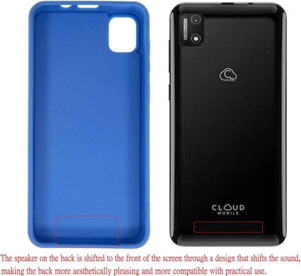 jioeuinly Cloud Stratus C7 Case Compatible with Cloud Mobile Stratus C7 Phone Case Cover [with Tempered Glass Screen Protector][Speaker Transfer Design] Blue - Image 3