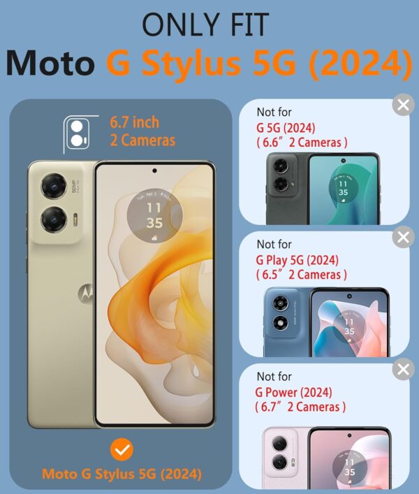 FNTCASE for Motorola Moto G-Stylus-5G-2024 Case: Dual Layer Protective Heavy Duty Cell Phone Cover Shockproof Rugged with Non Slip Textured Back - Military Protection Bumper Tough - 2024, 6.7 inch - Image 3
