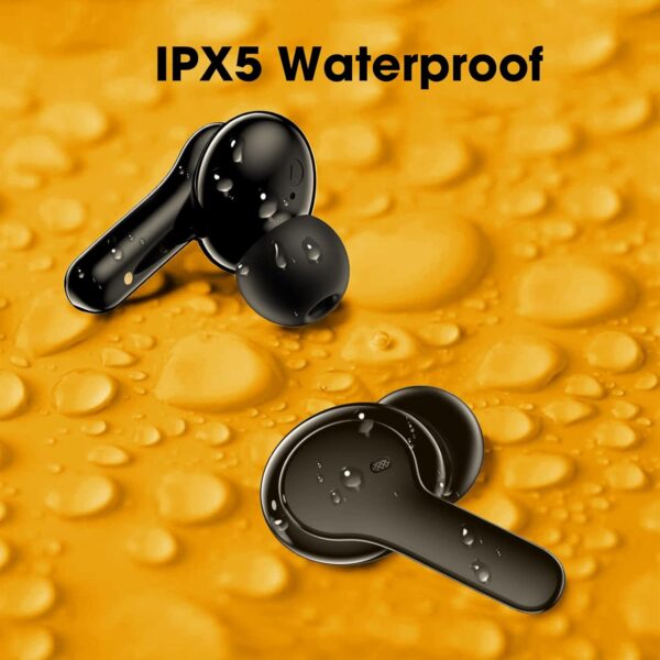 QCY T13 Bluetooth Earphones, HIFI Stereo Deep Bass TWS Wireless Earbuds, 40H Playtime Clear Calls in Ear Headphones, IPX5 Waterproof Touch Control Ear Buds for Android iPhone, Black - Image 9
