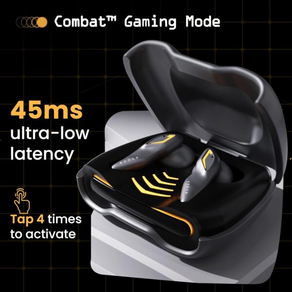 Boult Audio UFO Truly Wireless in Ear Earbuds with 48H Playtime, Built-in App Support, 45ms Low Latency Gaming, 4 Mics ENC, Breathing LEDs, 13mm Bass Drivers Ear Buds TWS, Made in India (Smoky Metal) - Image 5