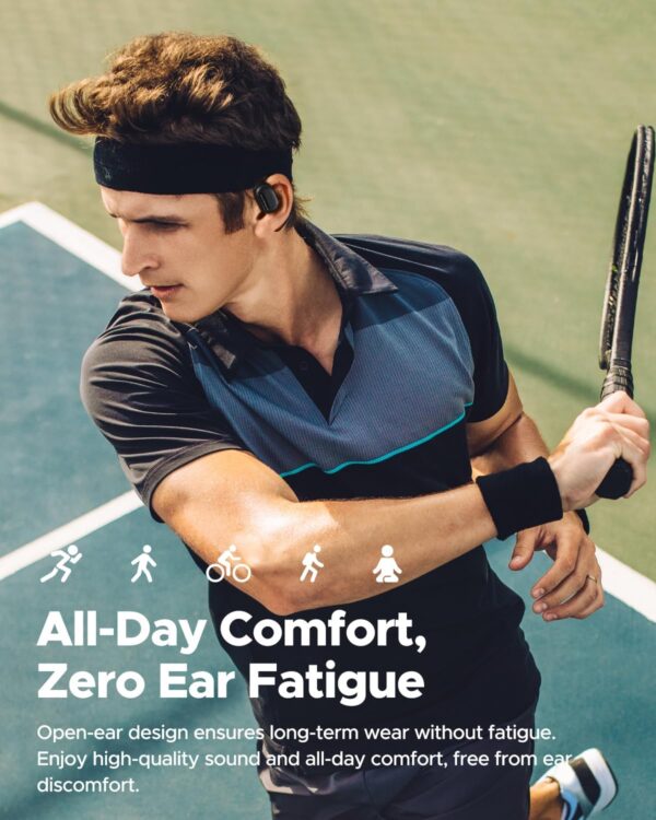 SoundPEATS GoFree Open Ear Headphones Bluetooth 5 3, Wireless Earbuds with Earhooks Hi Res Audio with LDAC, Air Conduction Earphones for Sports 45H Playtime, Waterproof with Mic App Control - Image 3