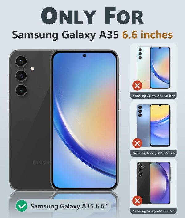 FNTCASE for Samsung Galaxy A35-5G Case: Dual Layer Protective Heavy Duty Cell Phone Cover Shockproof Rugged with Non Slip Textured Back - Military Protection Bumper Tough - 2024, 6.6 inch Green - Image 9