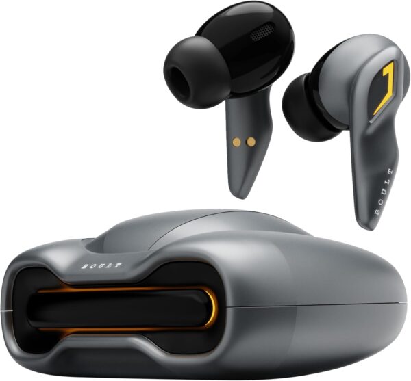 Boult Audio UFO Truly Wireless in Ear Earbuds with 48H Playtime, Built-in App Support, 45ms Low Latency Gaming, 4 Mics ENC, Breathing LEDs, 13mm Bass Drivers Ear Buds TWS, Made in India (Smoky Metal) - Image 2