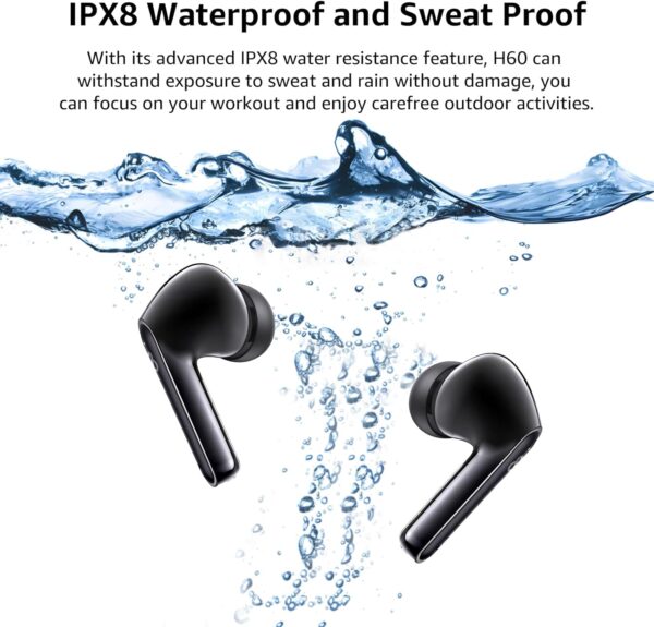 YELKUTT Earbuds Headphones Wireless, Earphones with HiFi Stereo Deep Bass, Bluetooth 5.3 Earphones with 6 ENC Noise Cancelling Mic, 50H Playtime, Dual LED Display, IPX8 Waterproof - Image 8