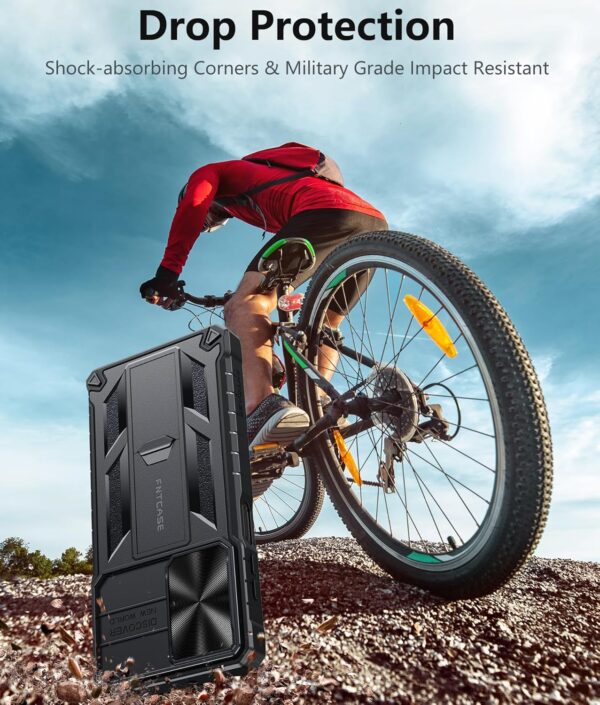 FNTCASE for Samsung Galaxy A15-5G Case: Protective Shockproof Rugged Military Grade Drop Protection A15 Cell Phone Mobile Cover with Kickstand | TPU Matte Textured Tough Hybrid Hard Cases - Black - Image 7