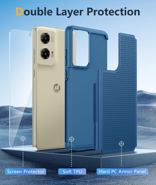FNTCASE for Motorola Moto G-Stylus-5G-2024 Case: Dual Layer Protective Heavy Duty Cell Phone Cover Shockproof Rugged with Non Slip Textured Back - Military Protection Bumper Tough - 2024, 6.7 inch - Image 4