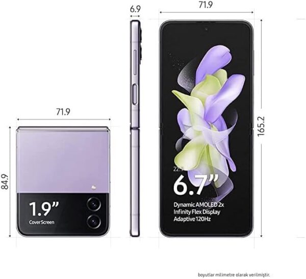 Samsung Galaxy Flip4 256/8 GB Mobile Phone, Bora Purple (International Version) - Image 3