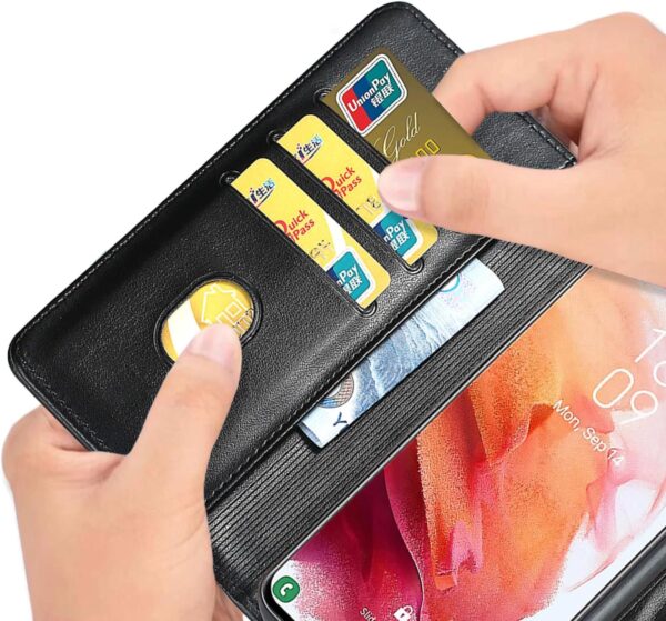 Compatible with/Replacement for Honor 90 Lite / X50i 5G PU Leather Case Protection Card Slots Wallet Flip Cover DKSBLF (Black) - Image 6