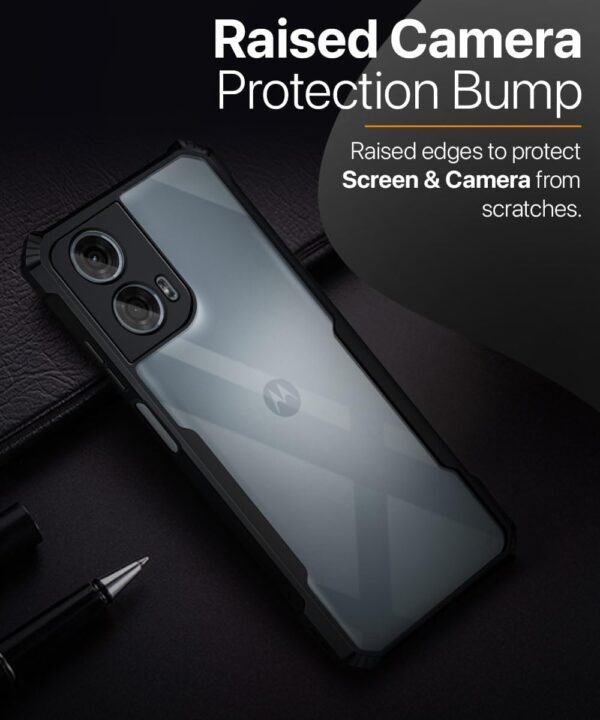 Muzz Motorola Moto G24 Power Case Back Cover Shockproof Bumper Crystal Clear | 360 Degree Protection TPU+PC | Camera Protection | Acrylic Transparent Eagle Cover for Motorola Moto G24 Power (Black) - Image 5