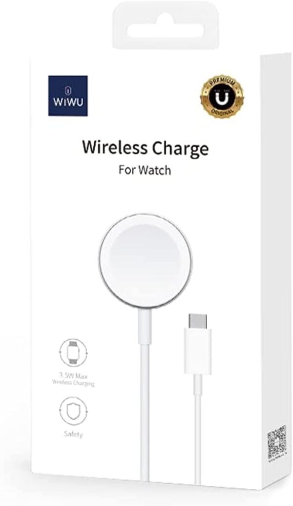 WIWU M9 Compatible Apple Watch Type-C Wireless Charger - White - Image 6