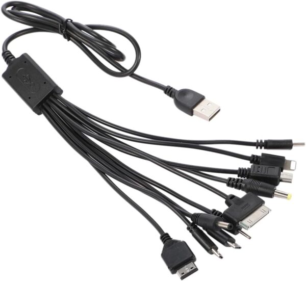 Sudroid 10 In 1 Universal Multifunction Cable Fit USB Charger Cell Mobile Phone Mp4 Zaf Black - Image 2