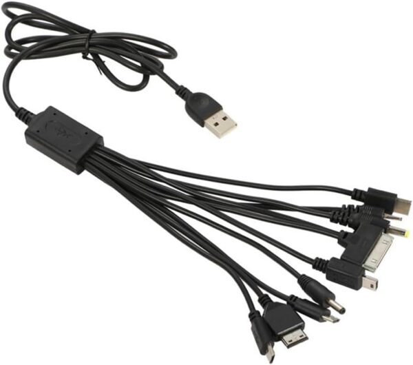 Sudroid 10 In 1 Universal Multifunction Cable Fit USB Charger Cell Mobile Phone Mp4 Zaf Black - Image 7