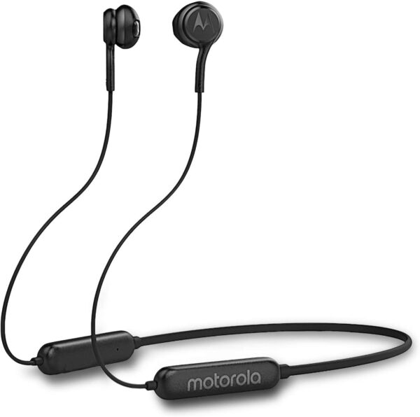 Motorola Ververap 105 Bluetooth Wireless Earbud in-Ear Neckband Headphone with Mic (Black) - Image 2