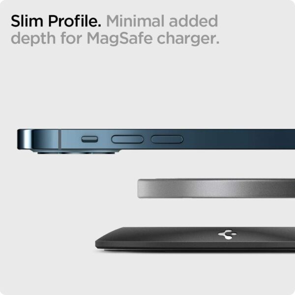 Spigen Mag Fit designed for MagSafe Charger Pad Case compatible with iPhone 13, iPhone 12 Models (Charger Not included) - Black - Image 5