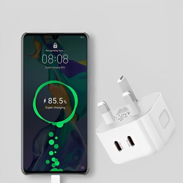 First Pro Dual Type C Charger 40W - Fast Charging phone Adapter for android, iphone16 Pro max/iPhone 15 Pro Max, iPad Pro, Apple Devices, Samsung s23 ultra - 2 USB-C PD, Type C & Type-C Cable Included - Image 9