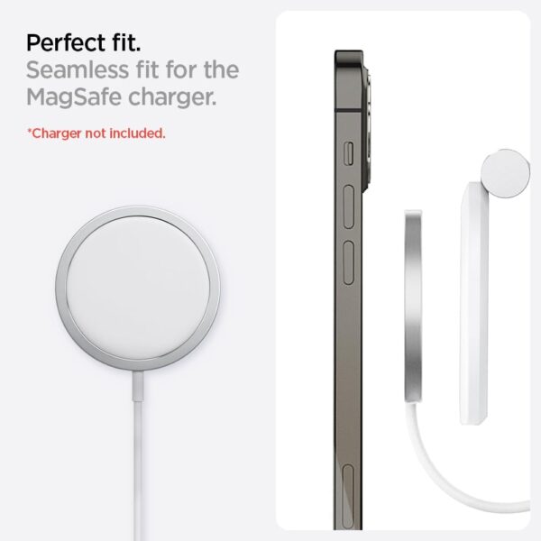 Spigen Mag Fit S designed for MagSafe Charger Stand Aluminum Adjustable Phone Stand Compatible with iPhone 15/14/13/12 Series, AirPod Pro, AirPod Pro 2, AirPod 3 MagFit Charging Stand - White - Image 4
