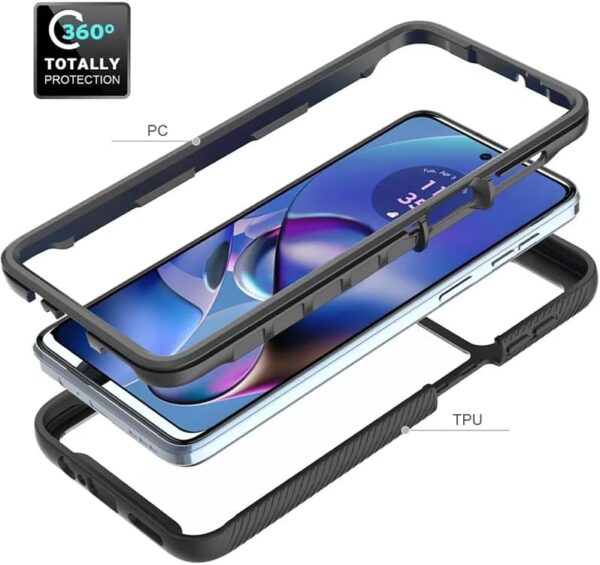 Gruattreay Case Compatible with Motorola Moto G54 5G Case Cover,Anti-Fall Shock-Absorbing PC+TPU Clear Protective Cover Case for Moto G54 (Dark Blue) - Image 3