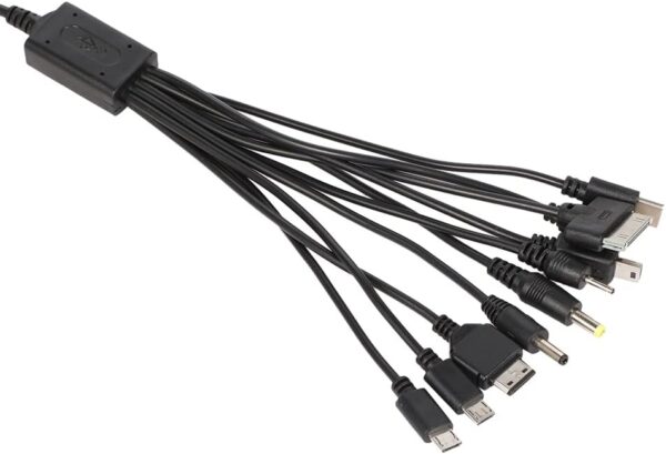 Sudroid 10 In 1 Universal Multifunction Cable Fit USB Charger Cell Mobile Phone Mp4 Zaf Black - Image 3