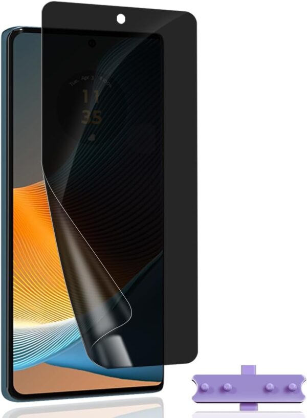 Bekiikoo Privacy Screen Protector for Motorola Edge 50 Pro/50 Ultra/50 Fusion, Ultra Thin Flexible TPU Anti-Spy Film, Privacy Protection, Tempered Glass Screen Protector for Moto Edge 50 Pro/50 - Image 2