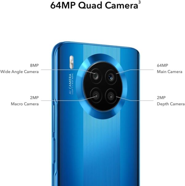 HONOR 50 Lite Mobile Phone, SIM-Free Unlocked Smartphone with 64MP Camera, 4300mAh Large Battery+66W Supercharge, 6.67” Full View Display, ８+128GB（Deep Sea Blue） - Image 5