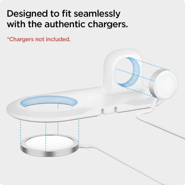 Spigen Mag Fit Duo Designed for MagSafe Charger Pad/Designed for Apple Watch Stand for All Series - White - Image 5