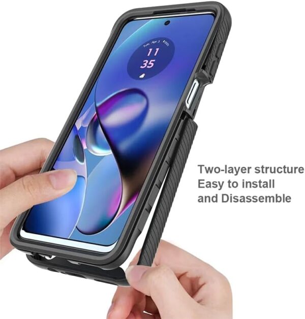 Gruattreay Case Compatible with Motorola Moto G54 5G Case Cover,Anti-Fall Shock-Absorbing PC+TPU Clear Protective Cover Case for Moto G54 (Dark Blue) - Image 5
