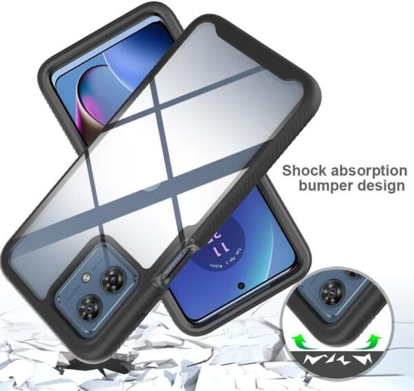 Gruattreay Case Compatible with Motorola Moto G54 5G Case Cover,Anti-Fall Shock-Absorbing PC+TPU Clear Protective Cover Case for Moto G54 (Dark Blue) - Image 6