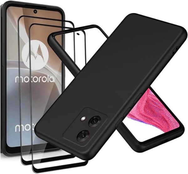 BYXBYM [1+2] Compatible with Motorola moto g 54 5G cover case with screen protector tempered glass protective film ultra-thin fingerprint-resistant - Image 2