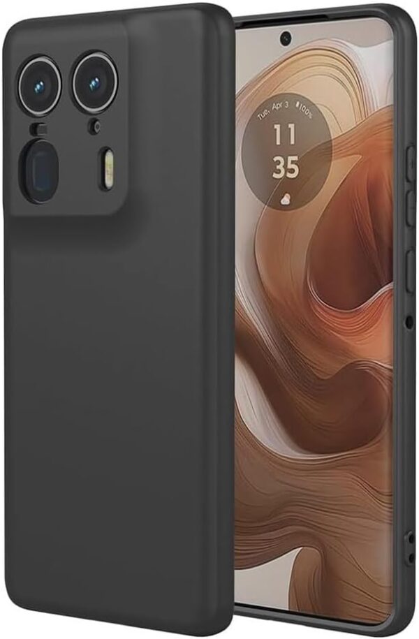 Muzz Case for Motorola Edge 50 Ultra 5G, Camera Protection Ultra Slim Soft TPU Silicone Matte Shockproof Bumper Full-Body Protective Cover for Moto Edge 50 Ultra 2024 (Black) - Image 2