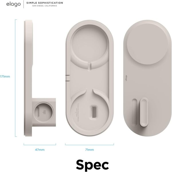 elago W Stand Designed for MagSafe Charger Stand for All Apple Watch Chargers, iPhone 16, 15, 14, 13, 12 Series/AirPods Pro, AirPods Pro 2, AirPods 3, 4 - [Stone] [Charging Cable Not Included] - Image 10