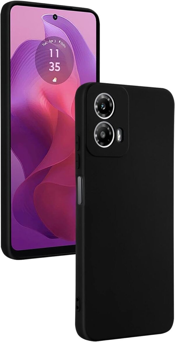 Muzz Motorola Moto G24 Case Cover, Ultra Slim Soft TPU Silicone Matte Shockproof Bumper Cover with Camera Protection Anti-Scratch Thin Flexible Phone Case for Moto G24 (Black) - Image 3