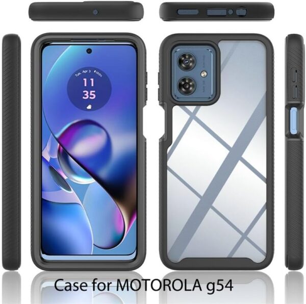 Gruattreay Case Compatible with Motorola Moto G54 5G Case Cover,Anti-Fall Shock-Absorbing PC+TPU Clear Protective Cover Case for Moto G54 (Dark Blue) - Image 7