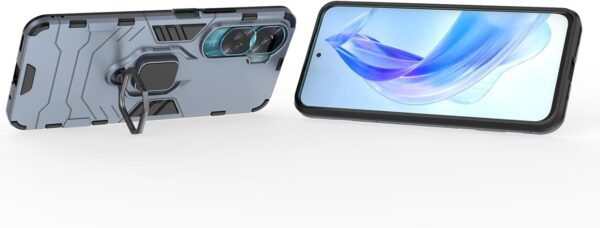 EasyLifeGo for Honor 90 Lite 5G Kickstand Case with Tempered Glass Screen Protector [2 pieces], Hybrid Heavy Duty Armor Dual Layer Anti-Scratch Case Cover, Blue - Image 4
