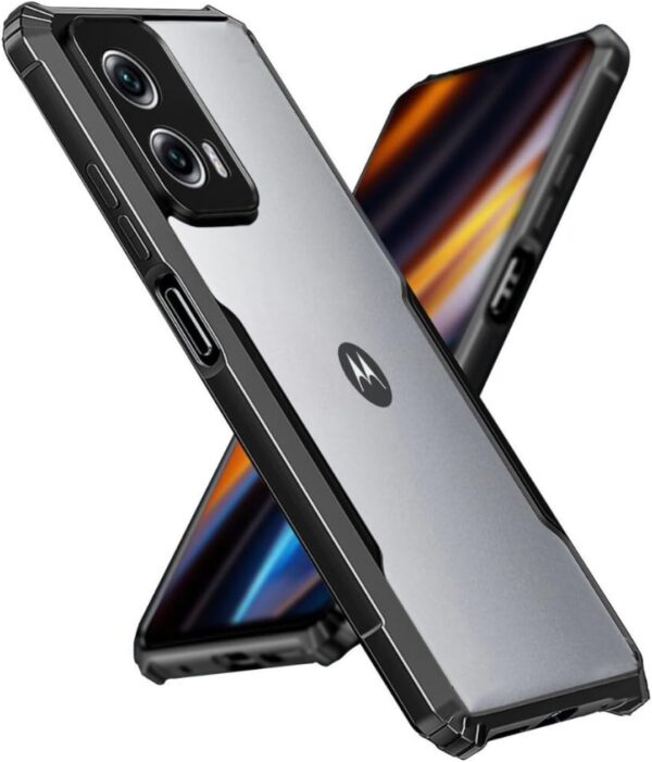 Muzz Moto Edge 50 Fusion Back Cover, Transparent Crystal Clear Hard PC Case with TPU Bumper, Drop Protection Motorola (Moto Edge 50 Fusion) - Image 2