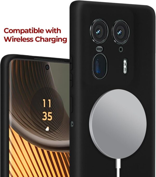 Muzz Case for Motorola Edge 50 Ultra 5G, Camera Protection Ultra Slim Soft TPU Silicone Matte Shockproof Bumper Full-Body Protective Cover for Moto Edge 50 Ultra 2024 (Black) - Image 4
