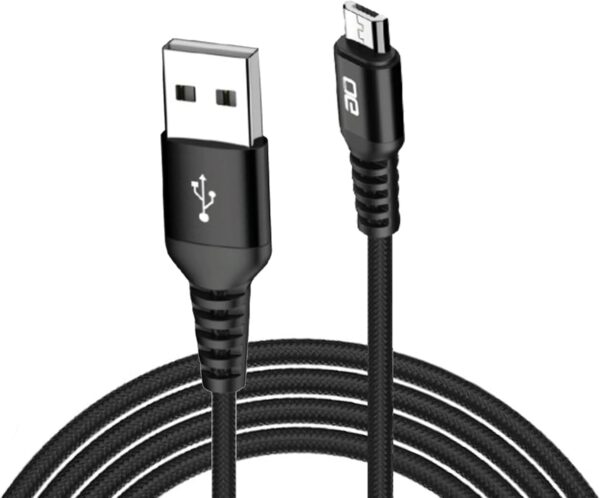 Opal USB charger cable type A to Micro fast charging nylon braided cable mobile phone accessories data sync compatible with Samsung, Xiaomi, Sony,Nokia, Galaxy,Nexus,Note,LG,PS4,1M,Black - Image 2